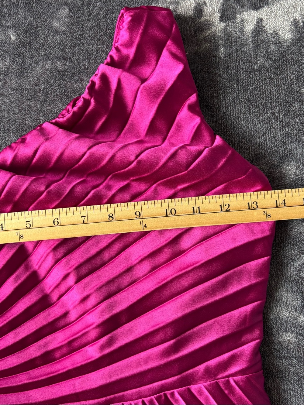 Abercrombie & Fitch Giselle Pleated One Shoulder Maxi Dress XS Fuchsia Formal - Picture 10 of 13